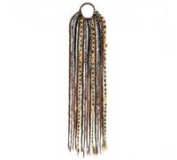 Extensions de dreads, extension de queue cheval tressée 24 pouces avec perles faites à la main, postiche synthétique légère, marron
