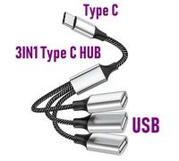 Extensions de Hub USB,3 ports de Type C,séparateur USB,Transmission de données,adaptateur OTG haute vitesse pour ordinateur Xiaomi Macbook Pro Air - Type 3IN1 Type C Edition