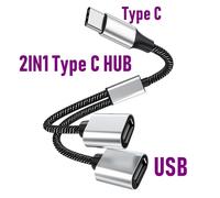Extensions de Hub USB,3 ports de Type C,séparateur USB,Transmission de données,adaptateur OTG haute vitesse pour ordinateur Xiaomi Macbook Pro Air - Type 2IN1 Type C Edition