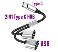 Extensions de Hub USB Type C,séparateur de câble USB à 4 ports,adaptateur de transfert OTG haute vitesse,convertisseur Portable pour PC Portable Macbook Pro - Type 2IN1 Type C Edition