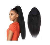 Extensions de queue de cheval 14-26 pouces Extensions de cheveux brésiliens Remy cheveux bouclés raides queue de cheval Extension de cheveux de couleur naturelle (18inches)
