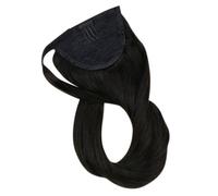 Extensions de queue de cheval à clipser de couleur unie, 100% cheveux brésiliens Remy à la machine, queue de cheval, cheveux humains Pour un usage quotidien(Black,14inches 70g)
