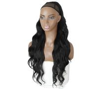 Extensions de queue de cheval avec cordon de serrage de 65 cm for femmes, postiche synthétique naturelle longue bou et ondulée for un usage quotidien Pour un usage quotidien(1B)