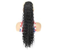Extensions de queues de cheval for femmes, perruques afro longues et bou s, avec cordon serrage, clips, postiches naturels for fils haute température(B,16inch)