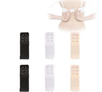 Extensions de Soutien-Gorge 6 Pièces Extension de Sangle de Soutien-Gorge Extensible Confortable pour Femmes, 3 Rangées 2 Crochets, 3 Couleurs