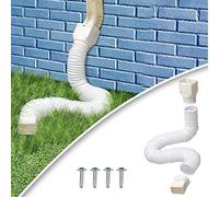 Extensions de Tuyau de Descente de Gouttière Flexibles, Rallonge de Tuyau de Descente de Vidange, Rallonge de Vidange de Bec Verseur, Connecteur de Gouttière Drainage des Eaux (Blanc)