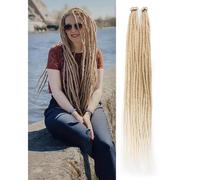Extensions dreadlock de 24 pouces 0,6 cm de largeur 20 m ches ombre blonde to-blanc croceht cheveux doux hippie se dreads synth tique extensions