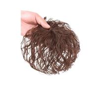 Extensions Perruque synthétique 3D avec frange, postiche de remplacement invisible, à clipser pour la vie quotidienne(Light brown)