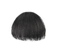 Extensions Perruque synthétique Air Bangs naturel court brun blond noir faux cheveux frange Extension pince en morceaux de cheveux pour la vie quotidienne(Natural Black)