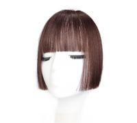Extensions Perruque synthétique princesse coupe frange femme frange cheveux fausse frange front naturel perruque pièce pour la vie quotidienne(Dark brown)