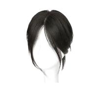 Extensions Pièces de perruque for femmes, tête de cheveux simulée, frange naturelle et moelleuse en forme de huit, morceaux de cheveux légers et fins pour la vie quotidienne(Natural black)