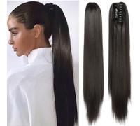 Extensions Queue de Cheval Marron Foncé - Clip-In Hairextensions - Extension Ponytail Brésilienne - postiche - 60 cm