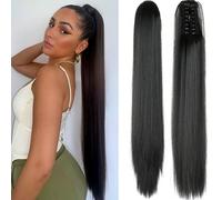 Extensions Queue de Cheval Noire - Clip-In Hairextensions - Extension Ponytail Brésilienne - postiche - 60 cm