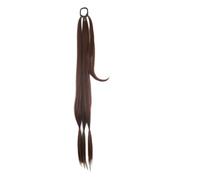 Extensions queue de cheval synthétiques DIY, tresses boxe, corde cheveux for femmes, Fiber haute température, noire et brune(M2-33)