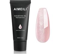 Extention Gel Pour Ongles Pailleté Flash, Naturel Nude Rose Builder Construction Gel 30ml Faux Ongles Quick Building Uv Led Vernis Semi Permanent - 068