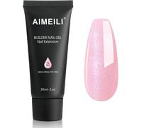 Extention Gel Pour Ongles Pailleté Shimmer, Builder Construction Gel 30ml Faux Ongles Quick Building Uv Led Vernis Semi Permanent - Pastel Rose 051