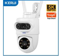 Extérieur 10MP 5K HD Double Objectif WiFi Caméra IP Tuya Smart PTZ Sans Fil Sécurité Domestique CCTV Vidéosurveillance Détection