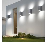 'Extérieur Applique Murale Terrassenleuchte Aluminium Haut Bas Argent 4x