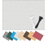 Exterieur Brise Vue Balcon 0.95 x 6 m, Latéral Balcon Brise-Vue, Diverses Couleurs Tailles Au Choix Cache Balcon Pare-Soleil, with Rope, pour Porches, Blanc
