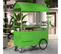 Extérieur Chariot À Snacks Pour La Rue, solution de mobilité et de stockage facile, Stand de marché à grande capacité de charge, Glaces Et Hot-Dogs - Stand De Vente(Green,120cm/47.2in)