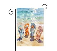 extérieur drapeaux Aquarelle amusante tongs de plage d'été étoile de Flag | Jardin 30x45cm ésistantes à la décoloration Bannière personnalisés Drapeau Chambre à Coucher Pelouse