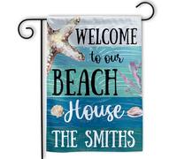 extérieur drapeaux Bienvenue dans notre maison de plage Chambre à Coucher | 30x45cm Bannière Décoration Drapeau De Jardin pour Jardin Pelouse fête d'anniversaire