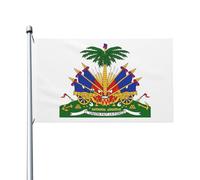 extérieur drapeaux Blason et logo d'Haïti Bannière Balcon | pelouse drapeaux avec 2 œillets en Laiton Drapeau De Jardin pour Toutes les saisons Jardin fête