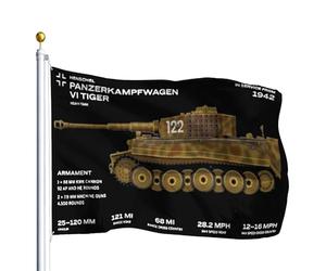 extérieur drapeaux Chars allemands Tiger 1 et pelouse drapeaux