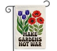 extérieur drapeaux Faites des jardins pas la guerre fête d'anniversaire | 30x45cm Drapeau De Jardin ésistantes à la décoloration Drapeau pour Jardin Balcon Porche