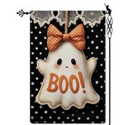 extérieur drapeaux Fantôme mignon d'Halloween Bouh vertical Bannière | intérieure 30x45cm pelouse drapeaux Décoration Drapeau De Jardin pour Chambre à Coucher fête d'anniversaire Balcon