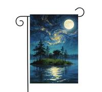 extérieur drapeaux Île musicale aux arbres en forme de guitare sur Flagge | Patio 30x45cm résistant Drapeau De Jardin avec 2 œillets en Laiton Bannière extérieure Balcon