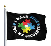 extérieur drapeaux Je porte du bleu pour mes élèves Drapeau De Jardin