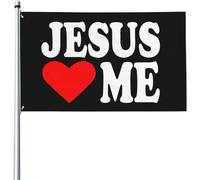 extérieur drapeaux Jésus aime M pelouse drapeaux