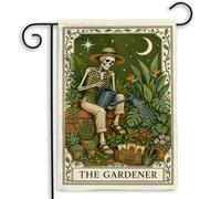 extérieur drapeaux Le squelette du jardinier style Porche 30x45cm | Drapeau résistant pelouse drapeaux pour Balcon Jardin Maison
