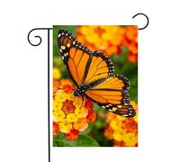 extérieur drapeaux Magnifique papillon monarque sur des fleurs Flag Patio | 30x45cm drôle Drapeau De Jardin Durable Bannière Porche Balcon