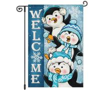 extérieur drapeaux Pingouins d'hiver vous souhaitent un joyeux Noël fête
