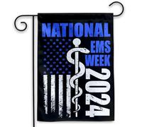 extérieur drapeaux Semaine nationale des services médicaux Patio 30x45cm | Drapeau ésistantes à la décoloration Drapeau De Jardin pour Toutes les saisons Porche Chambre à Coucher