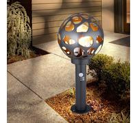 Extérieur Embase Lampe Détecteur Boule de Jardin Support Inox Anthracite