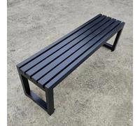 Extérieur en métal pour terrasse et jardin Design dos nu pour balcon et arrière-cour Assemblage facile Finition noire élégante Dimensions : 180,3 x 40,6 x 45,7 cm - Parfait pour la détente en plein