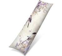 Extérieur Impermeable Housse de Coussin, 60x180 cm Lot de 1 Fleur Oiseau Décoratif Canapé Taie d'oreiller pour Automne Exterieur Salon de Jardin Patio Chambre Décor Flax Coussin PjY3823 3-Q