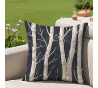 Exterieur Imperméable Housses de Coussin 60x60 cm Lot de 1 Lin Housse Coussin Gris Coussins Décoratifs avec Fermeture Éclair Invisible Pillow Case pour Jardin Terrasse Canapé Banc Tente, Arbre 2h-475
