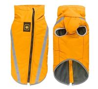 Extérieur Imperméable Réfléchissant Bulldog Labrador Veste Veste d'hiver Chaude Toison Bordé Moyen Et Gros Manteaux De Chien,Jaune,5XL