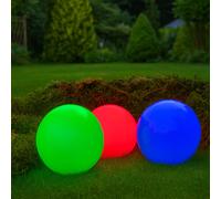 Extérieur Lampe de Jardin Boule Décorative Rouge Vert Bleu Schwimmlampe 3er Set