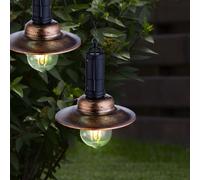 Ensemble de 2 lampes à LED avec pendule de plafond solaire, style maison de campagne, terrasses extérieures suspendues extérieures