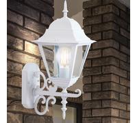 Extérieur Rustique V-TAC Vintage Style E27 Lanterne murale ascendante (petite) blanche mat IP44 pour jardin, façades, porche, couloirs, allées