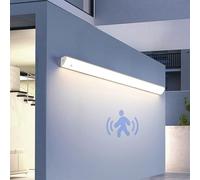 Extérieur Longue Applique Murale avec Détecteur de Mouvement Garage Éclairage Mural Étanche IP65 LED Extérieure/Intérieure Lampe Murale 3000/4000/6500K Entrée Patio (Argenté Lumière Naturelle,60cm)