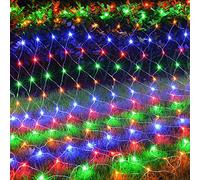 Exterieur Lumières de Noël,9.8 Pi X 6.6 Pi Raccordable Lumieres en Filet Etanche Suspendu Fairy Lights avec 8 Modes,Clignotement Décoration Guirlande Lumineuse pour Jardin Bush -Coloré 3x2m 320leds