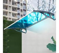 Extérieur Marquise Auvent De Porte Et Fenêtres, pour Terrasse Porche, Toit Marquises Abri en Polycarbonate, Supports en Aluminium, Protection UV/Neige(Blue,120 * 180cm/47 * 71in)