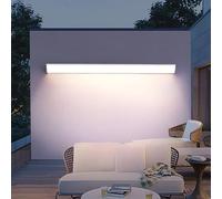 Extérieur Moderne LED Applique Murale Extérieure 98W Rectangulaire Lampes Murales Longue Bande Aluminium Luminaire Mural IP65 Étanche Acrylique pour Escalier Miroir (Blanc Lumière Chaude,150CM)