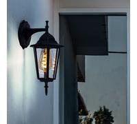 Lanterne murale extérieur spot de terrasse lampe de terrain ALU verre noir V-TAC 7068